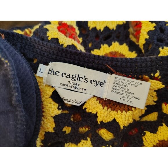 The Eagle's Eye Large Sunflower Black Eyed Susan Short Sleeve Cardigan Button - Picture 4 of 4